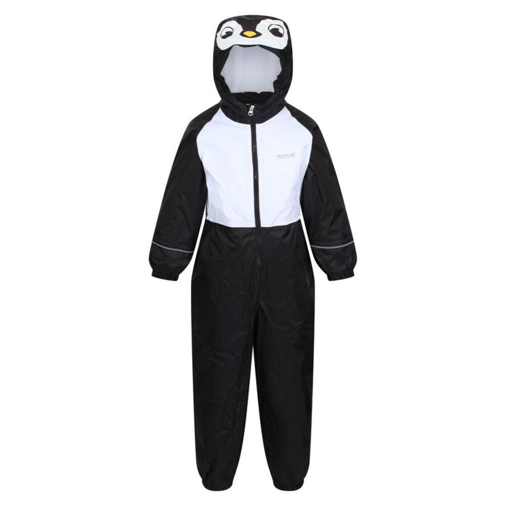 Regatta Childrens/Kids Mudplay III Penguin Waterproof Puddle Suit / Black